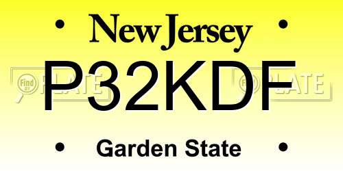 P32KDF New Jersey License Plate