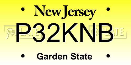 P32KNB New Jersey License Plate