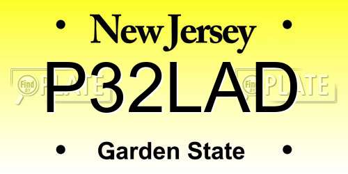 P32LAD New Jersey License Plate