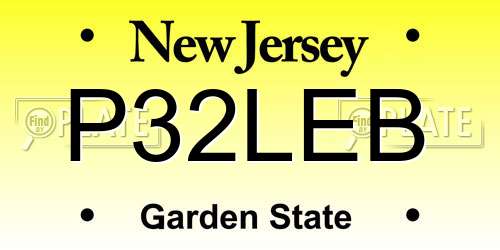 P32LEB New Jersey License Plate
