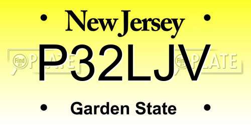 P32LJV New Jersey License Plate