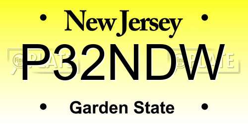 P32NDW New Jersey License Plate