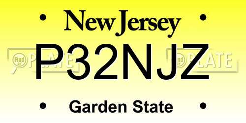 P32NJZ New Jersey License Plate