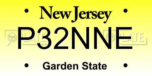 P32NNE New Jersey License Plate