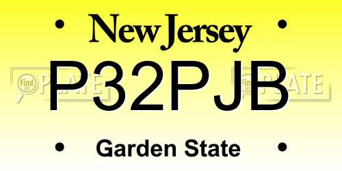 P32PJB New Jersey License Plate