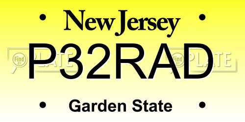 P32RAD New Jersey License Plate