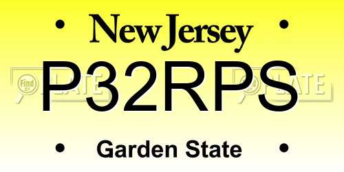 P32RPS New Jersey License Plate