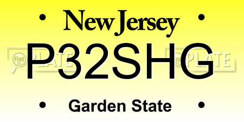 P32SHG New Jersey License Plate