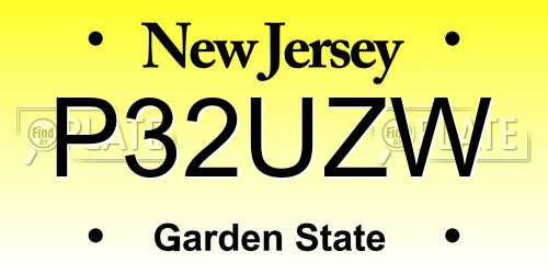P32UZW New Jersey License Plate