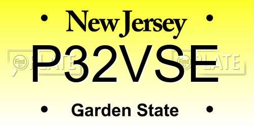 P32VSE New Jersey License Plate