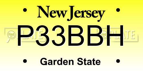 P33BBH New Jersey License Plate