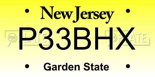 P33BHX New Jersey License Plate