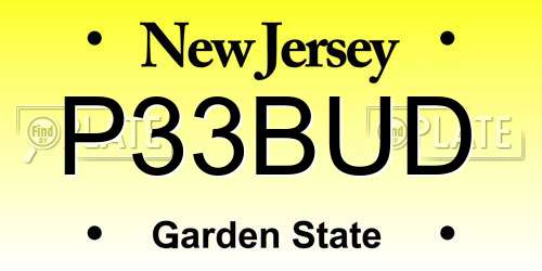 P33BUD New Jersey License Plate