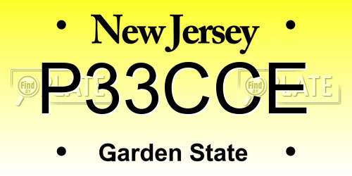 P33CCE New Jersey License Plate