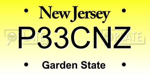 P33CNZ New Jersey License Plate