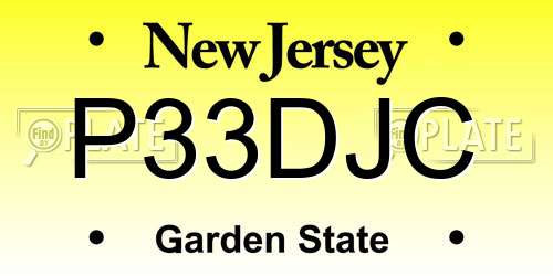 P33DJC New Jersey License Plate