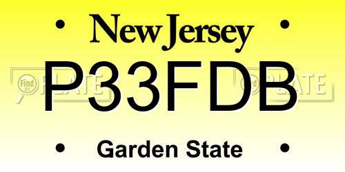 P33FDB New Jersey License Plate