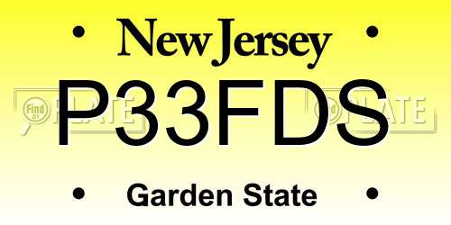 P33FDS New Jersey License Plate