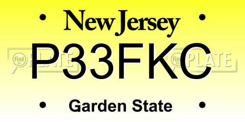 P33FKC New Jersey License Plate