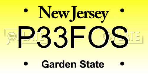 P33FOS New Jersey License Plate