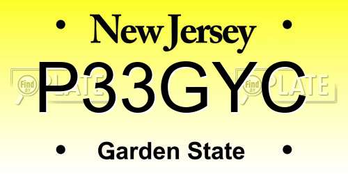 P33GYC New Jersey License Plate