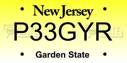 P33GYR New Jersey License Plate