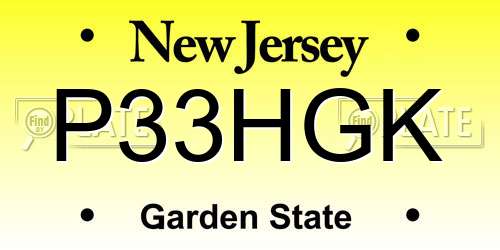 P33HGK New Jersey License Plate