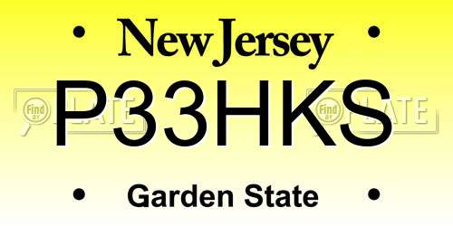 P33HKS New Jersey License Plate