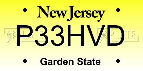 P33HVD New Jersey License Plate