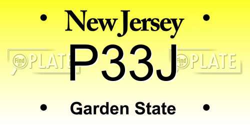 P33J New Jersey License Plate