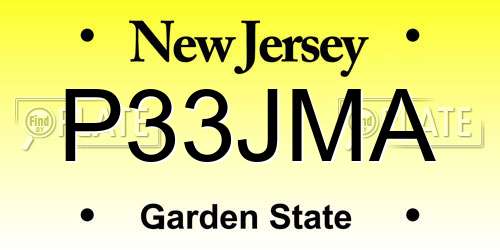 P33JMA New Jersey License Plate