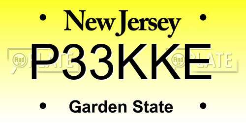 P33KKE New Jersey License Plate