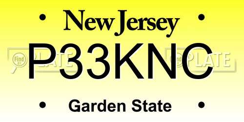 P33KNC New Jersey License Plate