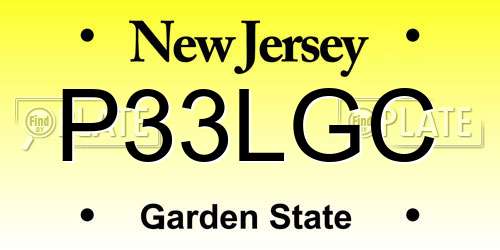 P33LGC New Jersey License Plate