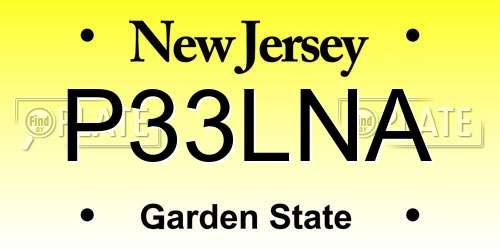 P33LNA New Jersey License Plate