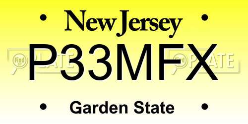 P33MFX New Jersey License Plate