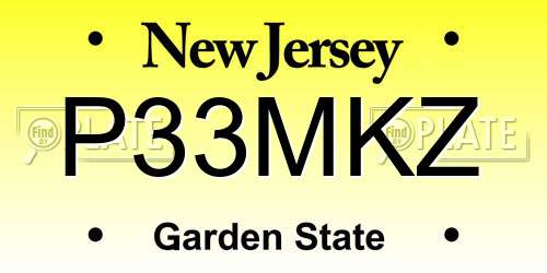 P33MKZ New Jersey License Plate