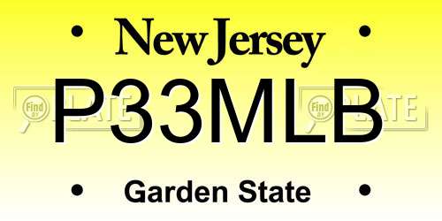 P33MLB New Jersey License Plate