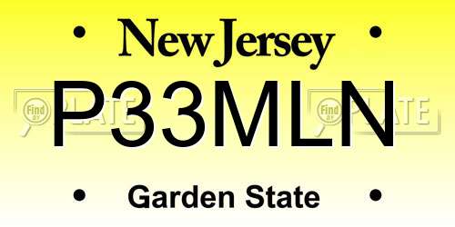 P33MLN New Jersey License Plate