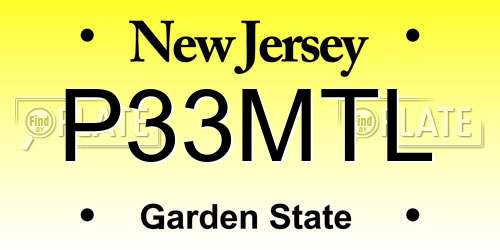 P33MTL New Jersey License Plate