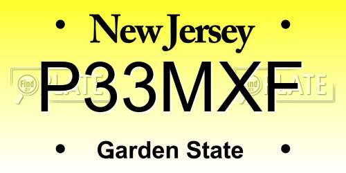 P33MXF New Jersey License Plate