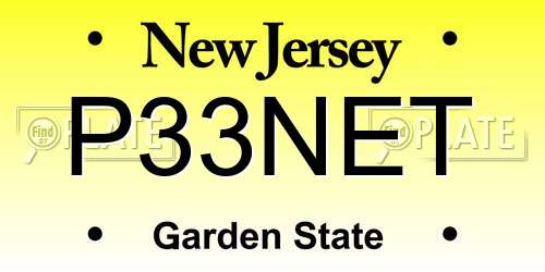 P33NET New Jersey License Plate