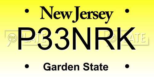 P33NRK New Jersey License Plate