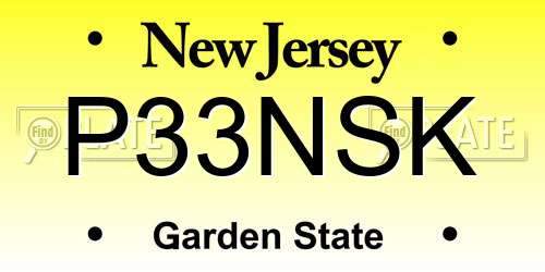 P33NSK New Jersey License Plate