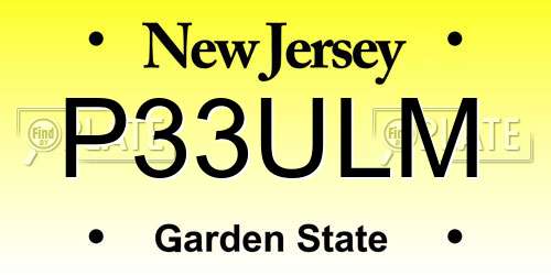 P33ULM New Jersey License Plate