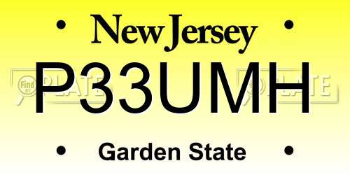 P33UMH New Jersey License Plate