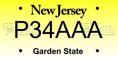 P34AAA New Jersey License Plate
