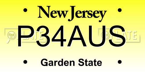 P34AUS New Jersey License Plate