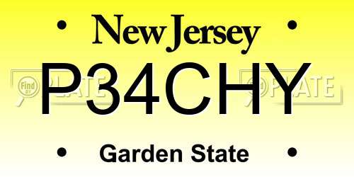 P34CHY New Jersey License Plate