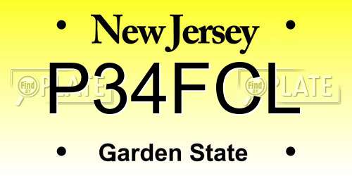 P34FCL New Jersey License Plate